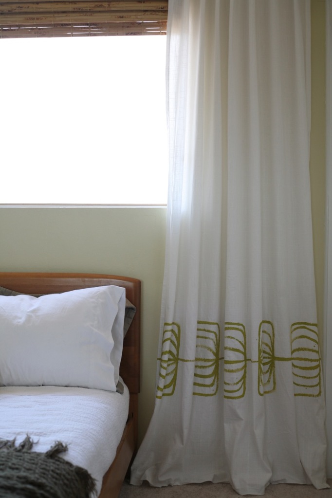 DIY Painted Printed Curtains Drapes Ikea patterned abstract