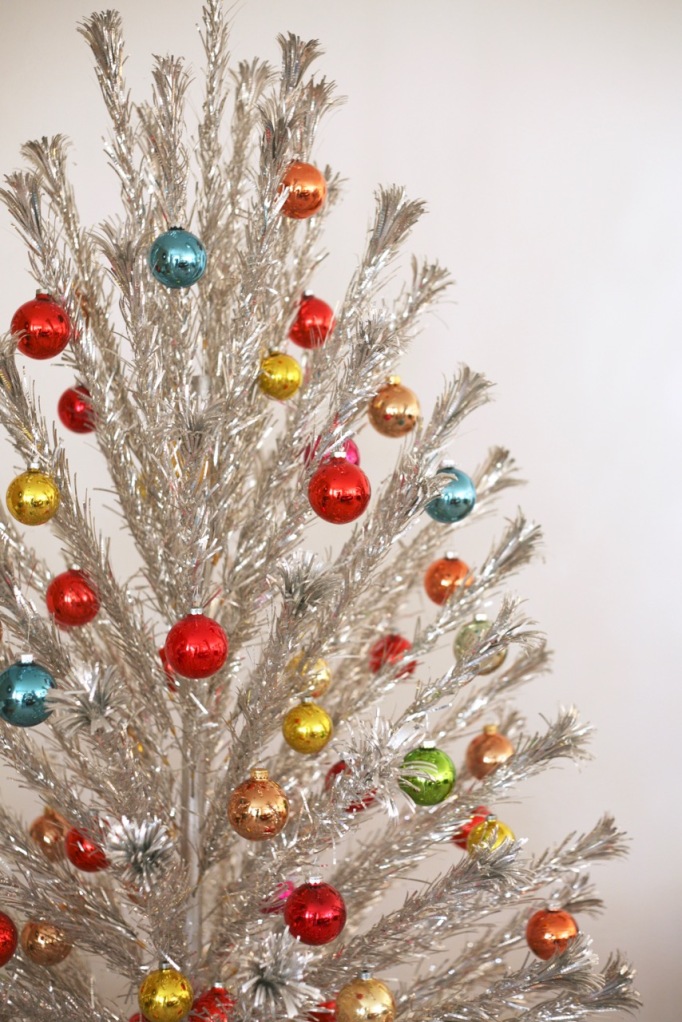Aluminum Christmas Tree Pom Pom Colorful Shiny Brites