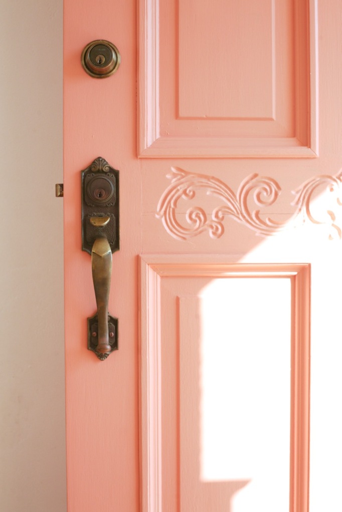 coral pink front door