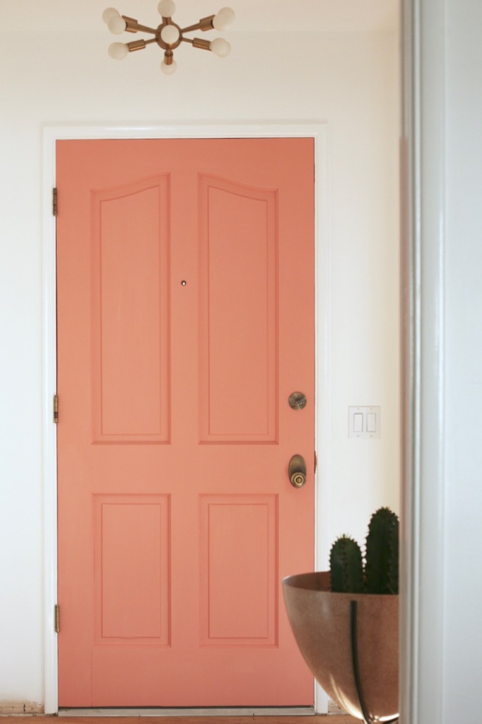 coral pink front door